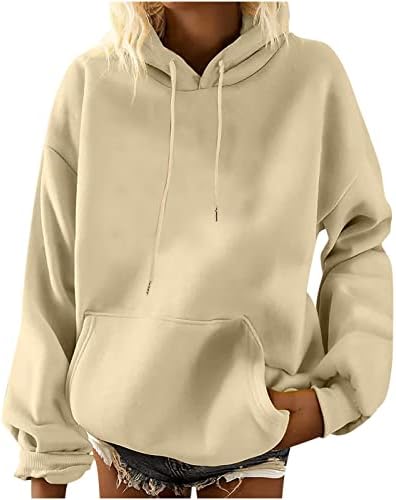 Colegados femininos casuais com manga longa colorir colorz de cor sólida pullover leve tampas de tamanho grande com bolso com bolso