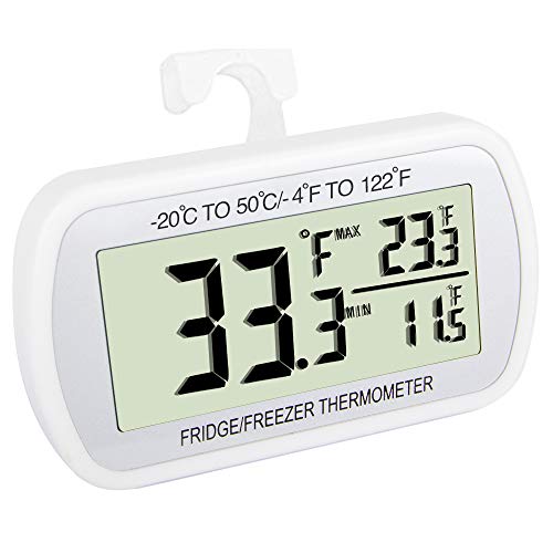 Termômetro de geladeira à geladeira à prova d'água, termômetro de sala de congelador digital, função de gravação