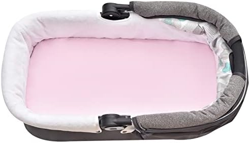 Crianças de David 3 lençóis de berço de embalagem, lençóis berços respiráveis ​​e sedosos de meninas neutras, ajuste univeral para a maioria do berço e berço colchão, branco e cinza claro e rosa