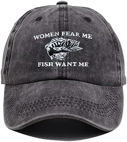 Mulheres bordadas querem que eu me peixe me tema boné de beisebol/chapéus de gorro para homens mulheres engraçadas de pesca perfeita