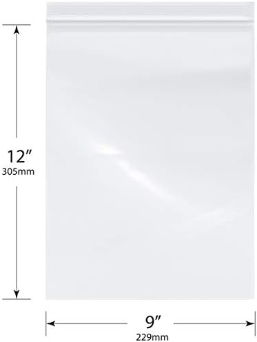 Plymor Zipper Reclosable Sacos plásticos, 2 mil, 9 x 12