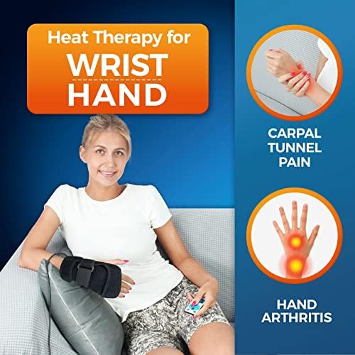 Cheroo Hand e pulso embrulhado, desligamento automático do suporte da mão da almofada de aquecimento e corda para artrite dos dedos, alívio da dor do túnel do carpo