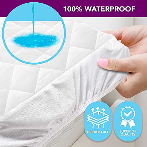 Pacote n capa de colchão Play - protetor de colchão à prova d'água de algodão orgânico para recém -nascido - tecidos