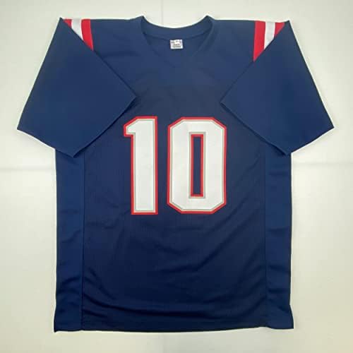 Mac Jones Jones New England Blue Football Jersey Beckett Bas Coa