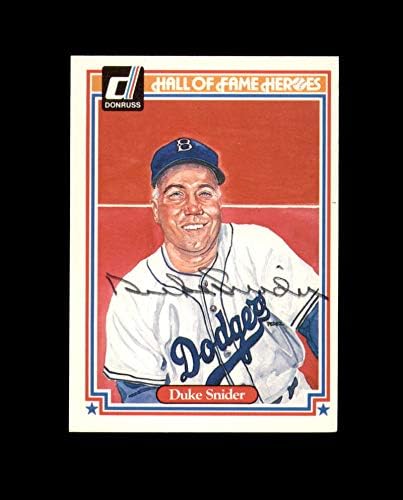 Duke Snider Hand assinado 1983 Donruss Hof Heroes Brooklyn Dodgers autografados