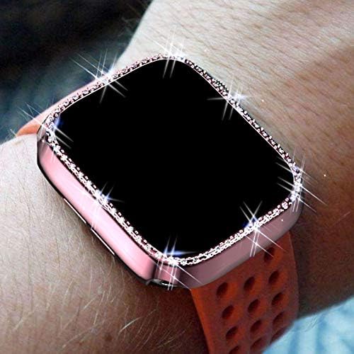 2 pacote compatível com o estojo de relógio Apple, casos de bling hard pc reposição de proteção protetora para o iwatch Series SE 6/5/4-40mm rosa