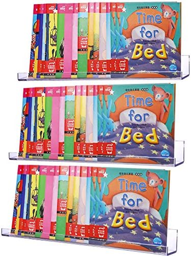 Sooyee 3 pacote de 15 polegadas de 15 polegadas de acrílico Invisível Prateleiras de livros flutuantes para o quarto de crianças, imagem moderna de prateleira de prateleira prateleira de parede de brinquedos, transparente