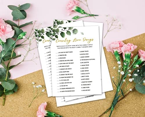 Jogos de chuveiro de noiva - Cartões de jogo de festas de noivado de vegetação para casamento, Bachelorette Party - Decorações