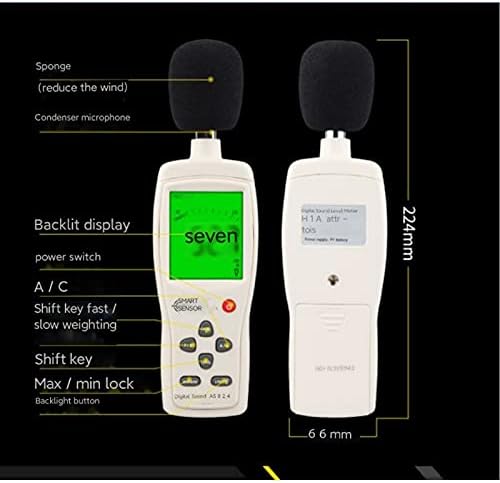 KXDFDC MINI DIGITAL DIVERNO Nível de ruído Medidor/Decibel Medidor Som Nível de pressão Testador 30 ~ 130 DBA 35 ~ 130DBC DB METRO SENSOR SMART