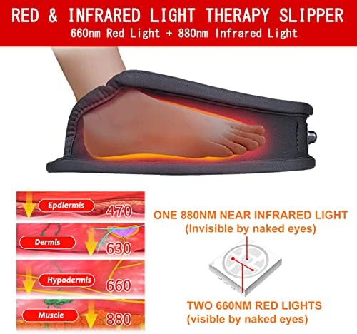 Chinelo de terapia infravermelha e de luz vermelha e embrulho de cotovelo para alívio da dor