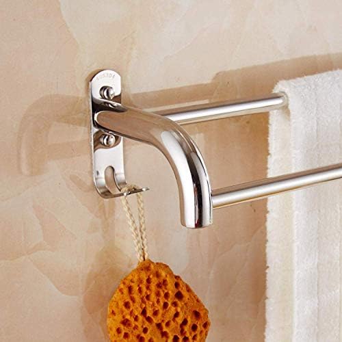 -S prateleira, aderência de secagem rápida de toalha, toalha de banho fácil de ajustar tsushigh e haste dupla baixa com ganchos de parede multifuncional brilhante, toalha de banheiro rac/comprimento 60cm