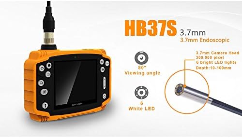 [Smartfly] HB37S 3,7 mm 1 metro 3,5 LCD Endoscópio Bororescópio Snake Inspeção DVR Pipeline de inspeção de veículos