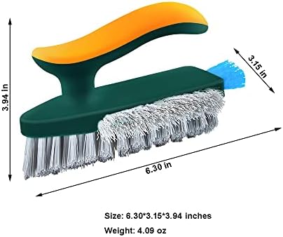 Brush de limpeza de lacunas de ranhura Panshiyon, ferramenta de limpeza de ranhura de 2pcs, escova de limpeza de 4 polegadas em forma de 1 V com alça, limpador de escova de canto do banheiro