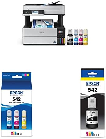 EPSON ECOTANK PRO ET-5170 PRINCRA DE SUPERTANÇA DE COLO EN-ONE sem fio e Epson T542 Ecotank Ink Ultra-High Capacity Bottle