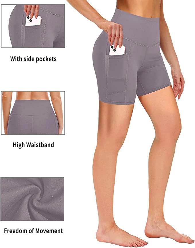 Shorts de motociclista marinavida com bolsos de 5 para mulheres trepulações de shorts de moto de cintura alta e calças de ioga shorts