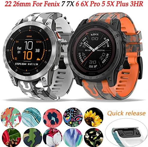 DJDLFA 26 mm Silicone Redunda rápida Band para Garmin Fenix ​​7 7x 6 6x Pro 5x 5 mais 3 h Mk2 EasyFit Smart Watch Wrist