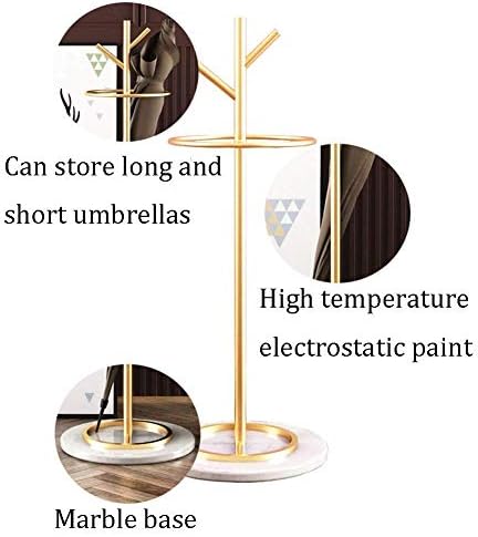 Omoons Umbrella Stands, guarda-chuva Stand Light, Creative Metal Metal Prajado de Ferro Forado de Árvore Bucket, Base de mármore