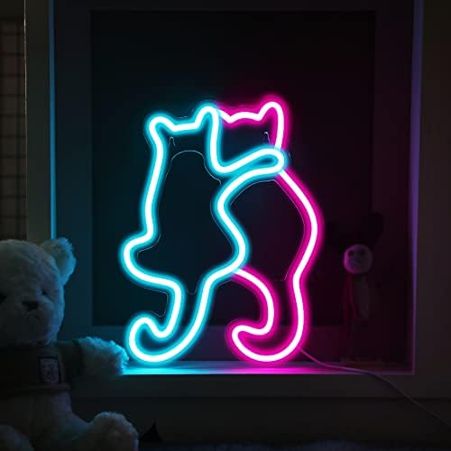 Sinais de néon de gato para decoração de parede Luzes de neon usuários de gato Decoração de mesa leve LED para bar, Natal, casamento, festa de aniversário, amantes de gatos, quarto de crianças ou garotas