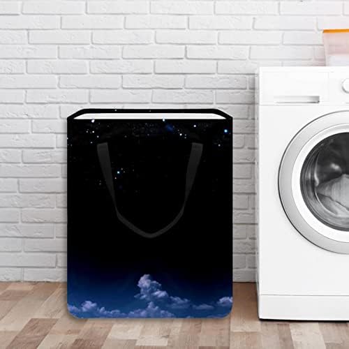 Space Universe Moon Cloud Print Print Collapsible Laundry Horse, 60l de lavanderia à prova d'água de lavagem de roupas de