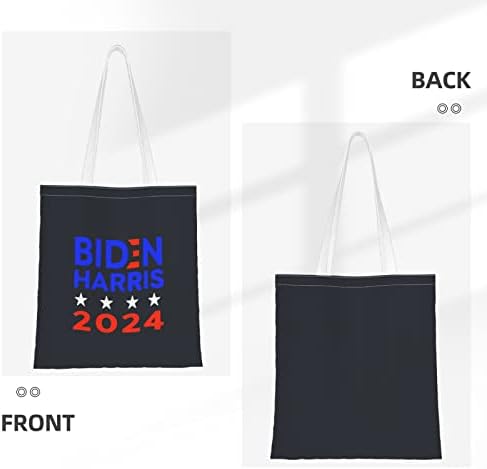 Biden Harris 2024 bolsa de compras natural, sacola de lona reutilizável.