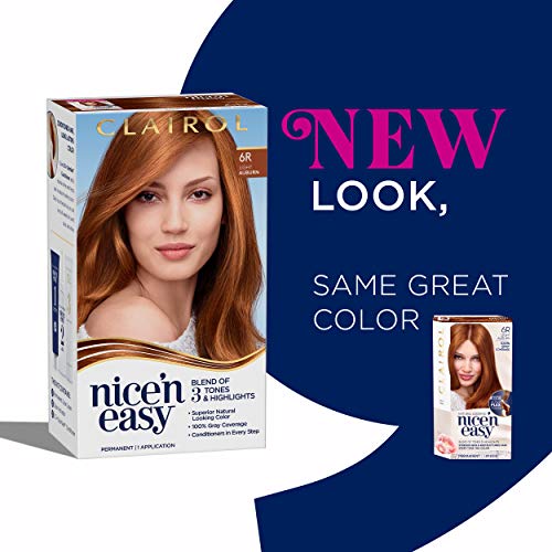 Clairol Nice'n Easy Hair Color Crème, 4r Auburn escuro, pacote de 3