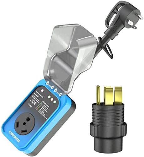 Adaptador de RV de 50 a 30 amp, plugs de rv carsham de 50 amp 4 pilk masculino a 30 amp 3 plug fêmea de campista fêmea plug plug plug