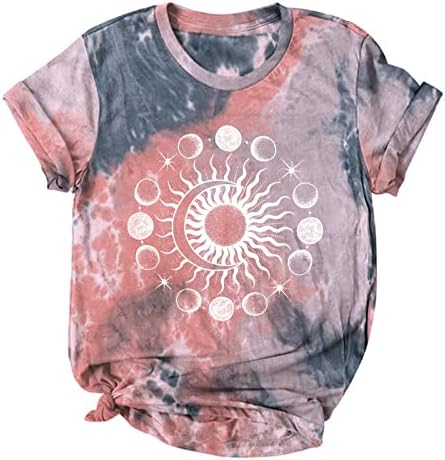Garota adolescente fofa e engraçada Tirador de tinta Blouses Sun Graphic Tops T camisetas de manga curta Gream Gift Summer Fall Bloups