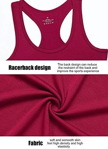 Star Vibe Racerback Treping Tops Tops for Women Basic Athletic Tanks Yoga Undershirt Sleesess Exercício Tops 4 pacote