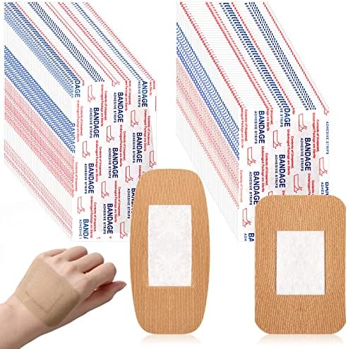 200 PCs grandes bandagens variadas 2 estilos Bandagens de adesivo de tecido flexível Feridas em massa Cuidado Primeiros