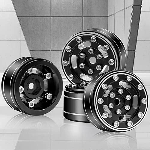 OGRC 1.0 roda e pneus pneus de rastreamento macio rodas de liga leve de alumínio para axial scx24 deadbolt/c10/jlu/gladiator/bronco
