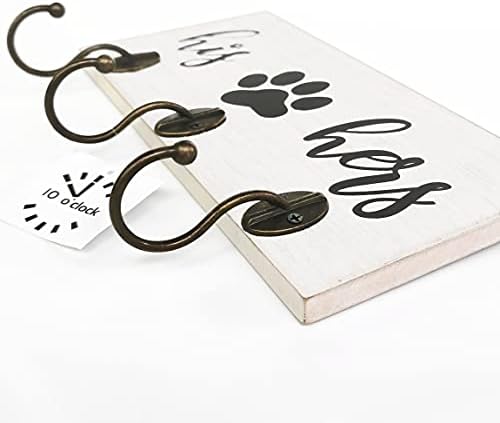 Titular decorativo das 10 horas e suporte de parede de trela de cachorro para entrada para entrada, cozinha e mudroom, seu gancho