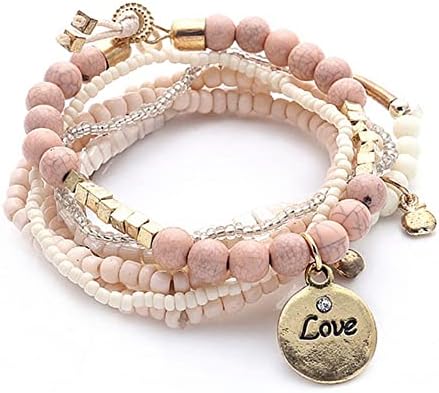 Pulseiras de contas empilháveis ​​pingyongchang boho