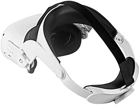 Ajuste ajustável da tira da cabeça compatível com Oculus Quest 2 com almofada de cabeça Substitua a cinta de elite Manter o equilíbrio e reduzir a pressão da cabeça