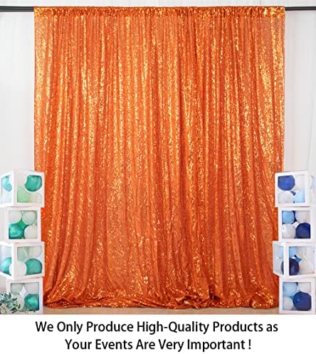 7ftx7ft laranja shimmer lantejão fotografia pano de fundo feliz aniversário cenário Prazo Glitter Glitter