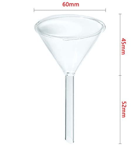 2PCS Glass Funnel Lab Funnels de vidro de 60 mm de diâmetro, 100 mm de comprimento de comprimento melhor para laboratório