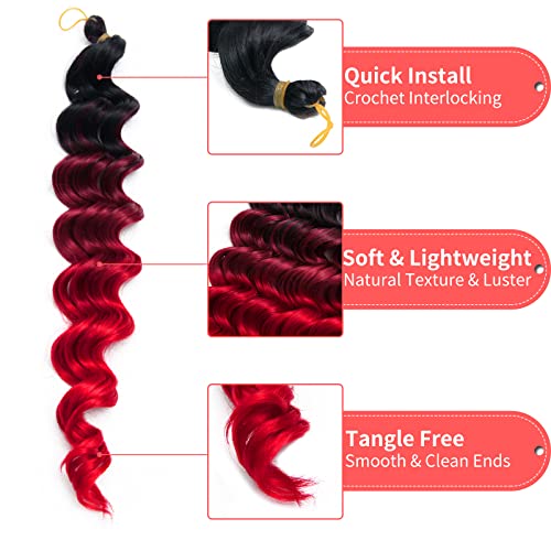 Cabelo de crochê de onda oceânica 20 polegadas 4pack ombre Ripple profundo Twist Twist Braiding Hair Havy Synthetic Hair Extension