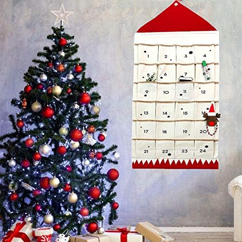 Calendário de advento de Natal da JapanamStore com bolsos de parede de parede para casa decoração de contagem regressiva de