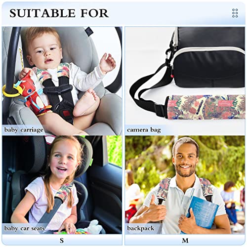 Capas de alça de assento de carro vintage de flor de elefante para crianças bebês 2 PCs tiras de assento de carro almofadas de