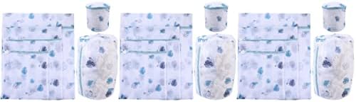 Solustre 15 PCs Lavagem de sacolas organizações- armazenamento para lavanderia com zíper com zíper extra bolsa de blusa saco de líquido vestuário de roupas para bebês reutilizáveis ​​domésticos delicados roupas de roupas íntimas