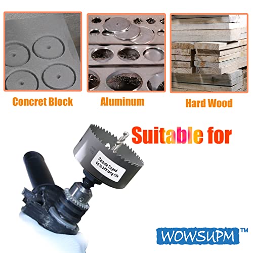 WOWSUPM 3-1/4 polegadas Hole Cutter, corte profundo de 2,36 ”para material múltiplo, tábua resistente, mdf, madeira