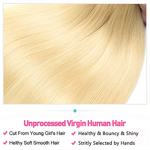 613 pacote de cabelo humano reto Seekomi Honey Blonde 3 pacote de cabelo humano reto não processado 26 26 polegadas do