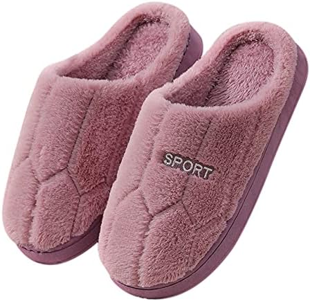 Flippers para mulheres, algodão quente e externo de algodão liso adorável casual sliper chinelos de verão sandálias Fuzzy