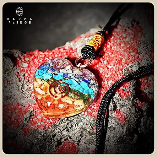 Pingente de orgone de cristal artesanal; Pingente de colar de cristal de cura espiritual; Colar de chakra para mulheres e homens;