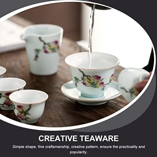 Conjunto de chá asiático do doitool Cerâmica chá chinês Kung fu conjunto de chá caneca de pêssego para chá matcha chá verde leite cappuccino