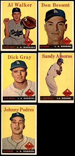 1958 Topps Los Angeles Dodgers, perto da equipe, estabeleceu Los Angeles Dodgers VG/Ex Dodgers