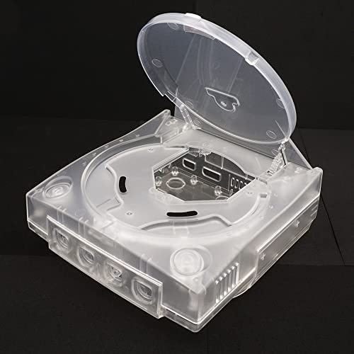 Caixa de casca de plástico de substituição para caixas de console retrô Dreamcast, branco translúcido branco
