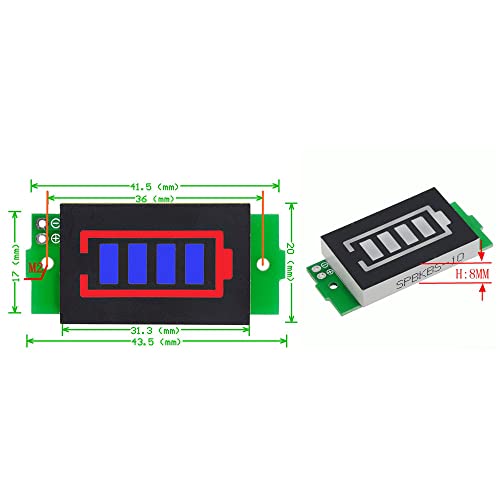 1PCS 3,7V Módulo de indicador de capacidade da bateria de lítio, 1-8S Green Geral