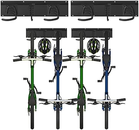 Rack de parede de bicicleta sinoer para 6 bicicletas + 3 capacetes, cabide de montagem de parede de armazenamento de bicicleta,