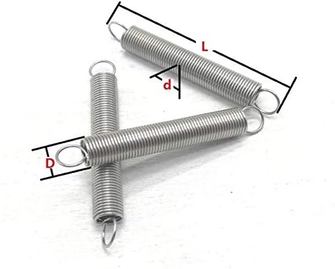 Zhengguifang Solid 10pcs 304 Aço inoxidável Dual Gancho duplo TENSÃO Acessórios de hardware de mola de mola Fio Dia 0,4 mm DIA DE 3MM