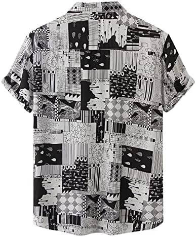 ZDFFER Mens Hawaiian Shirts Ponto de onda Impressão de manga curta Buttton Down Down Downs Beach Casual Summer Turn Down Collar Shirt